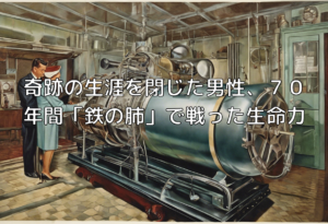 奇跡の生涯を閉じた男性、７０年間「鉄の肺」で戦った生命力