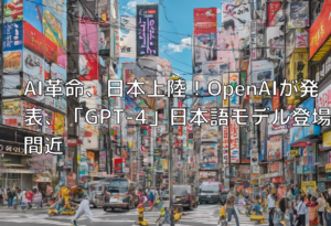 AI革命、日本上陸！OpenAIが発表、「GPT-4」日本語モデル登場間近