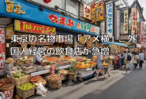 東京の名物市場「アメ横」、外国人経営の飲食店が急増