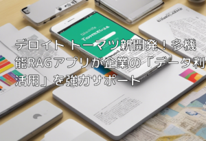 デロイト トーマツ新開発！多機能RAGアプリが企業の「データ利活用」を強力サポート