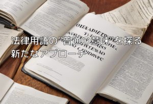 法律用語の”普通の意味”を探る新たなアプローチ