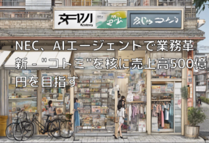 NEC、AIエージェントで業務革新 – “コトミ”を核に売上高500億円を目指す