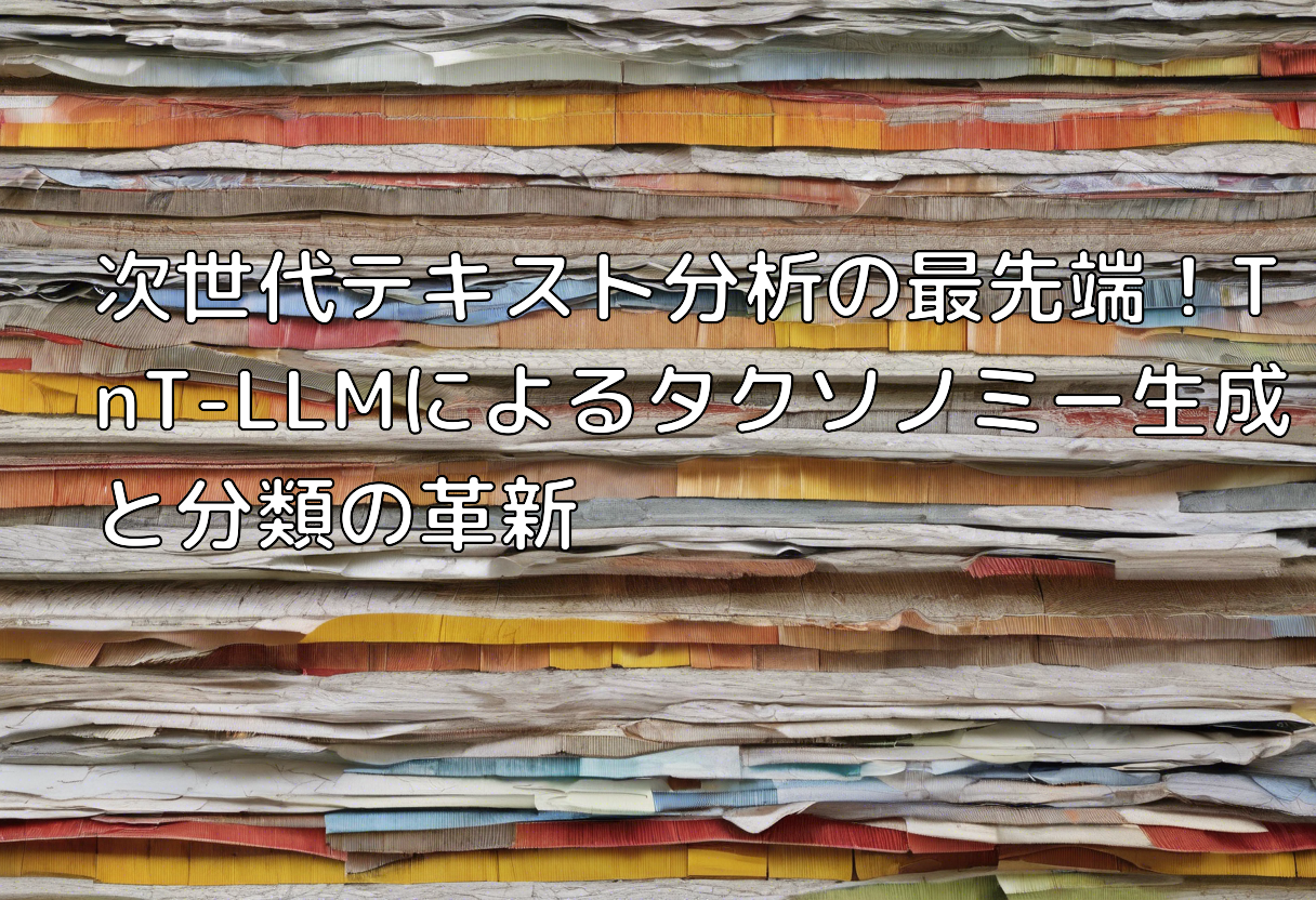 次世代テキスト分析の最先端!TnT-LLMによるタクソノミー生成と分類の革新