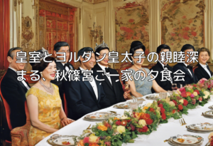 皇室とヨルダン皇太子の親睦深まる、秋篠宮ご一家の夕食会