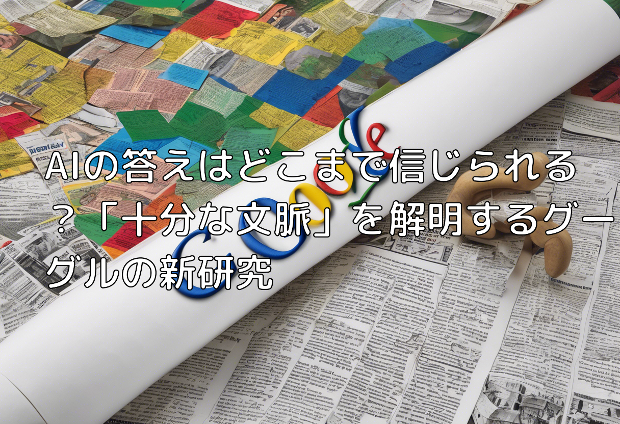 AIの答えはどこまで信じられる?「十分な文脈」を解明するグーグルの新研究