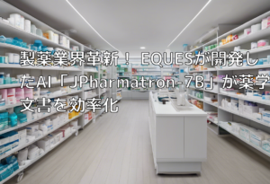 製薬業界革新！ EQUESが開発したAI「JPharmatron-7B」が薬学文書を効率化