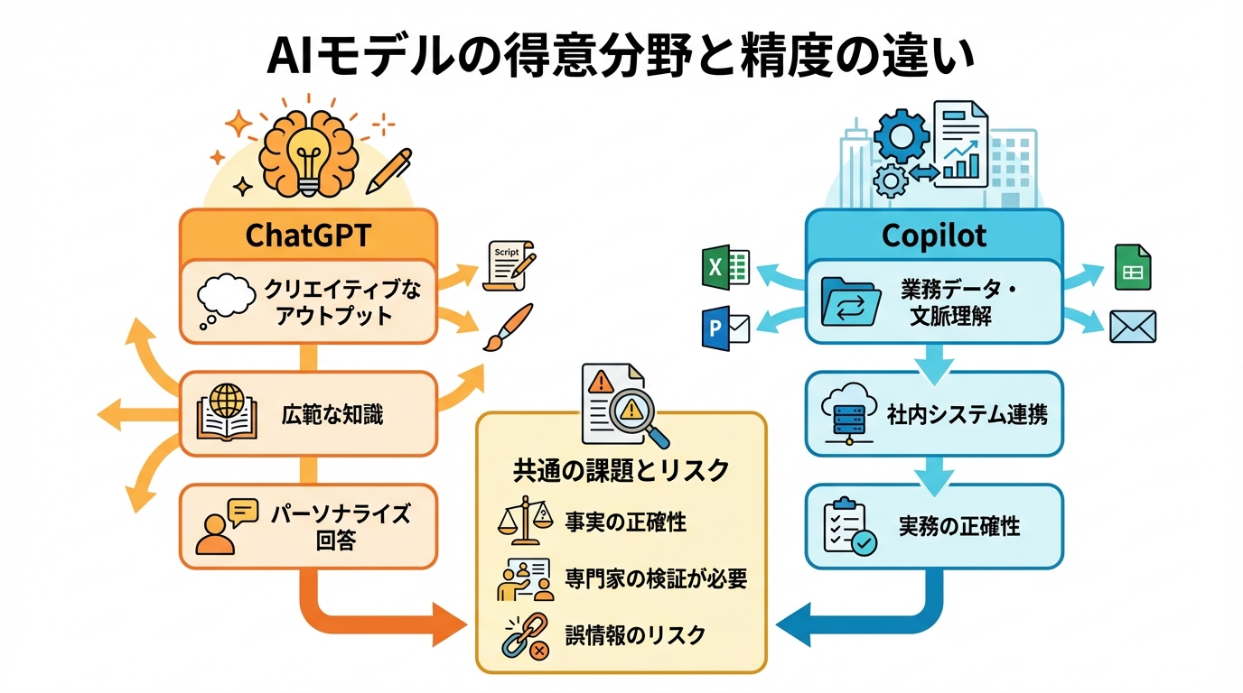 精度と得意分野の違い：どんなタスクに強いのか