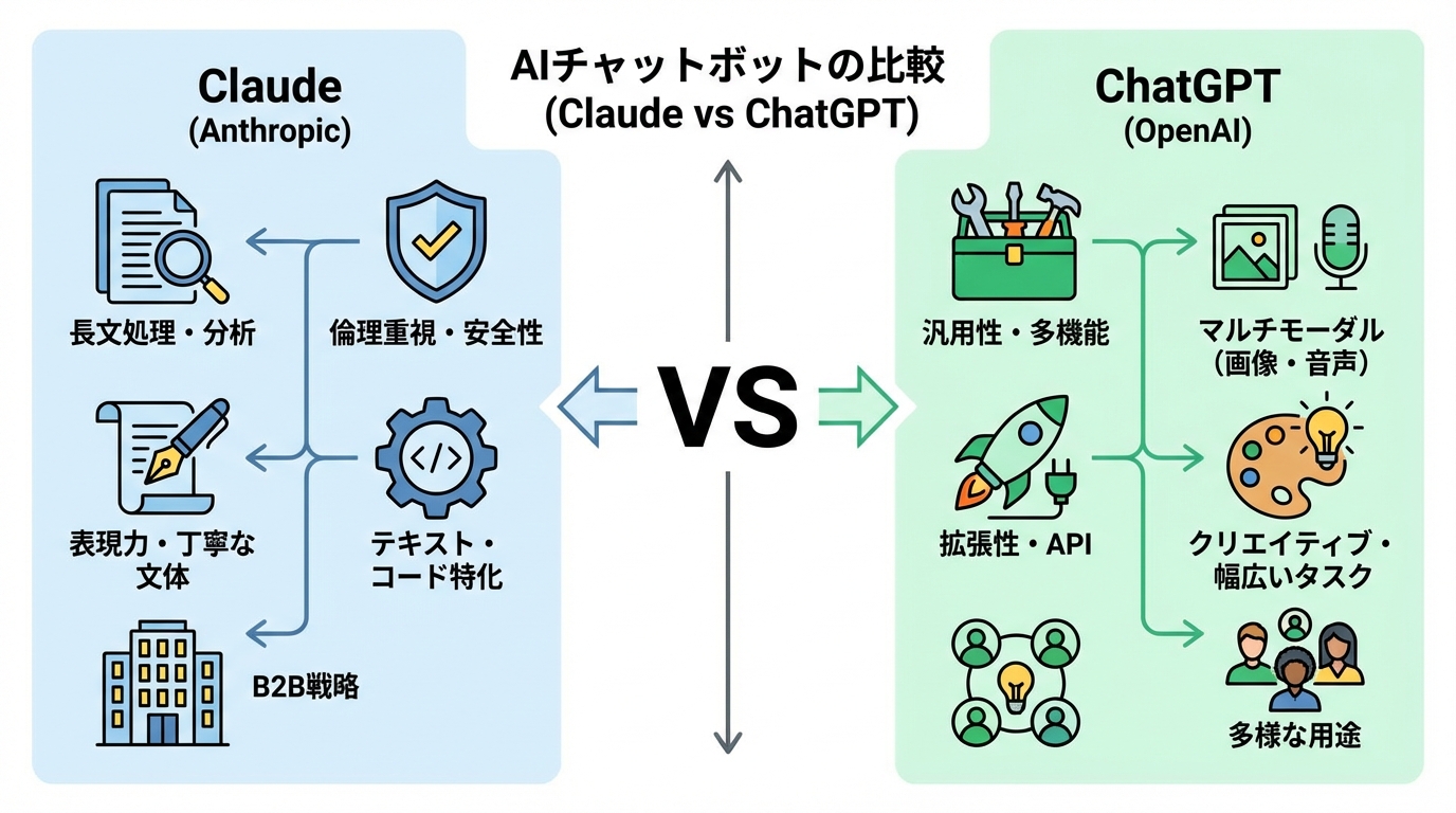 ClaudeとChatGPTの基本特徴とコンセプトの比較