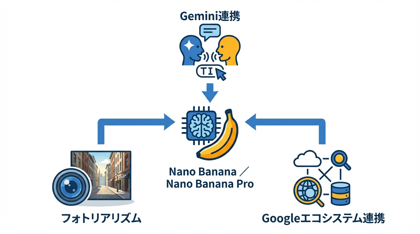 Google「Nano Banana/Nano Banana Pro」の特徴と位置付け