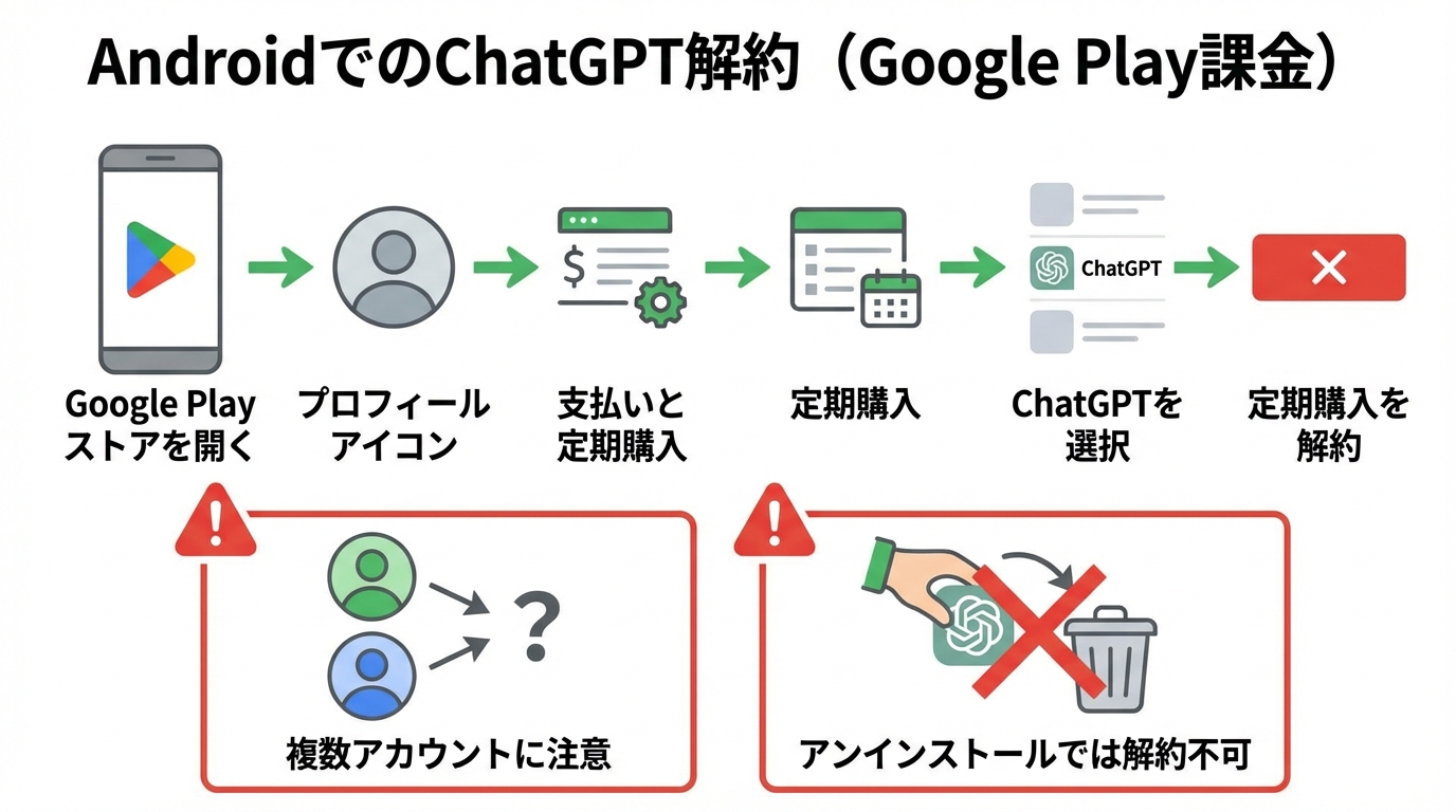 Android（Google Play課金）のChatGPT解約手順