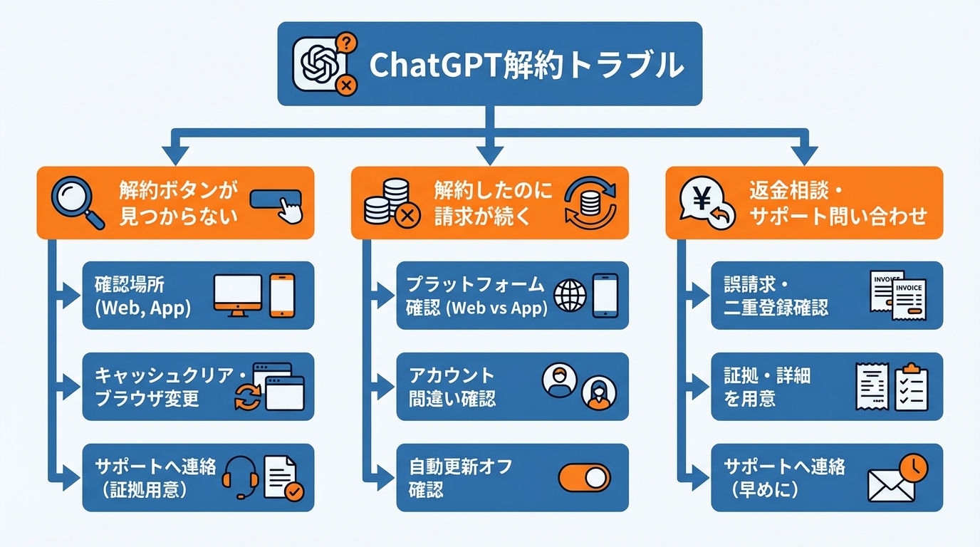 ChatGPT解約後によくあるトラブルと対処法