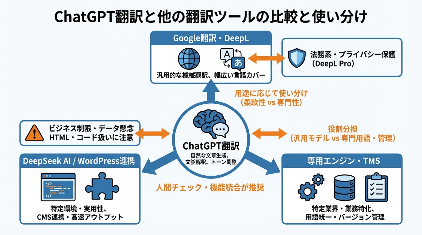 ChatGPT翻訳と他の翻訳ツールの比較