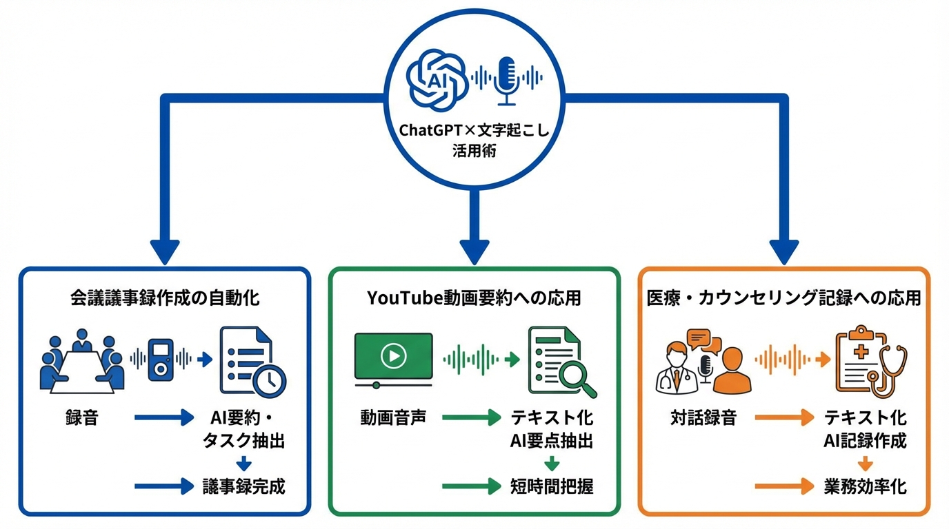 ChatGPT×文字起こしの活用術：会議・YouTube・医療現場
