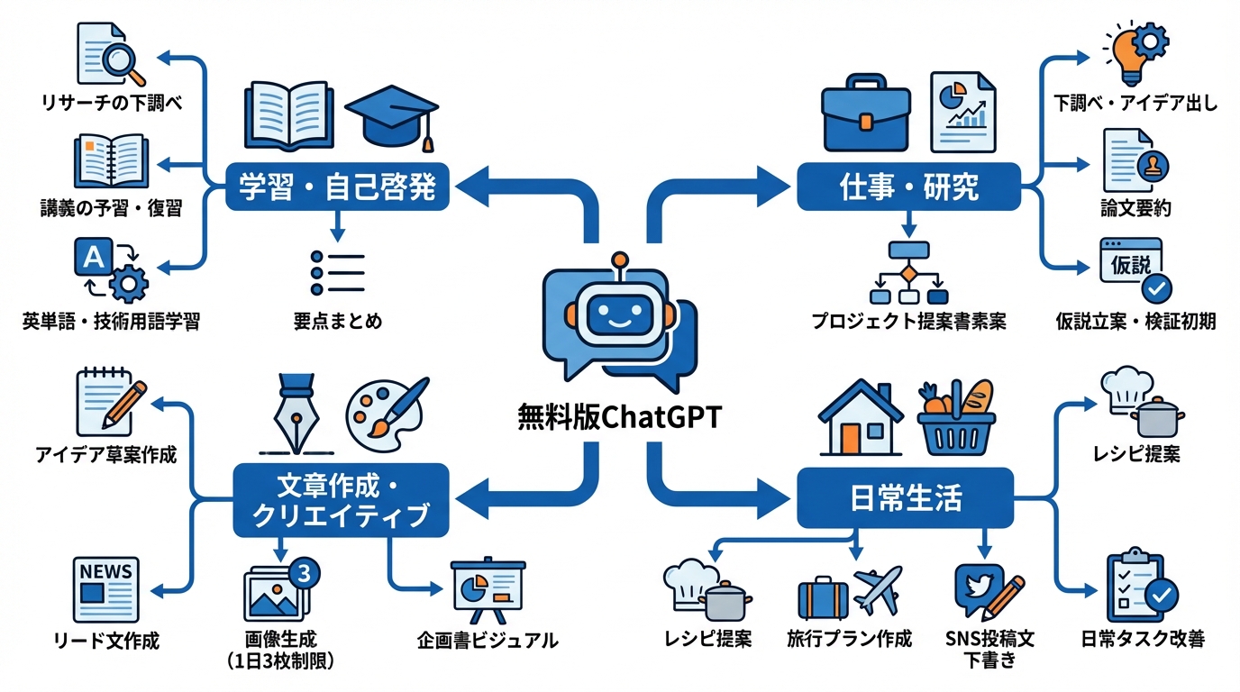 無料版ChatGPTの活用アイデア【学習・仕事・日常】