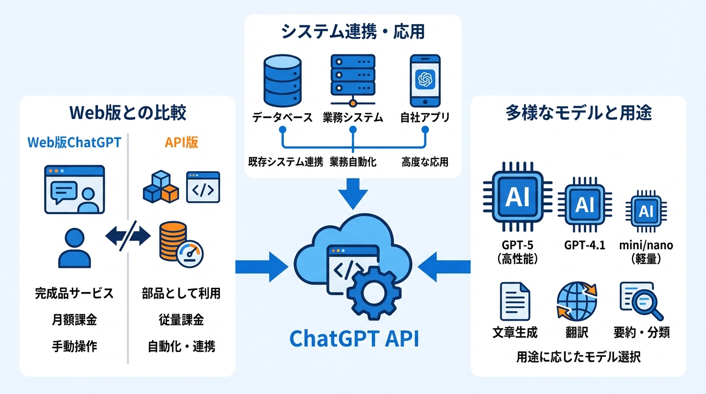 ChatGPT APIの基礎知識とWeb版ChatGPTとの違い