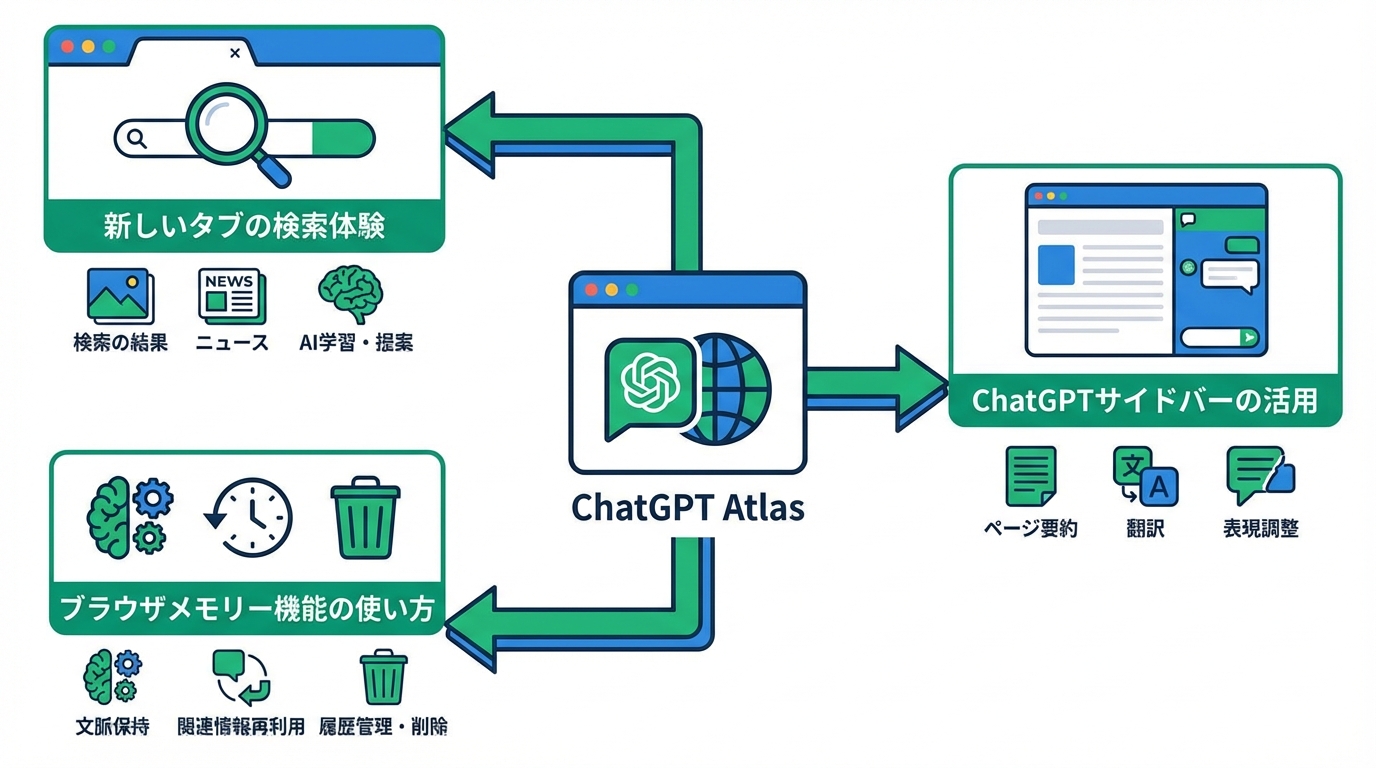 ChatGPT Atlasの基本画面と操作方法