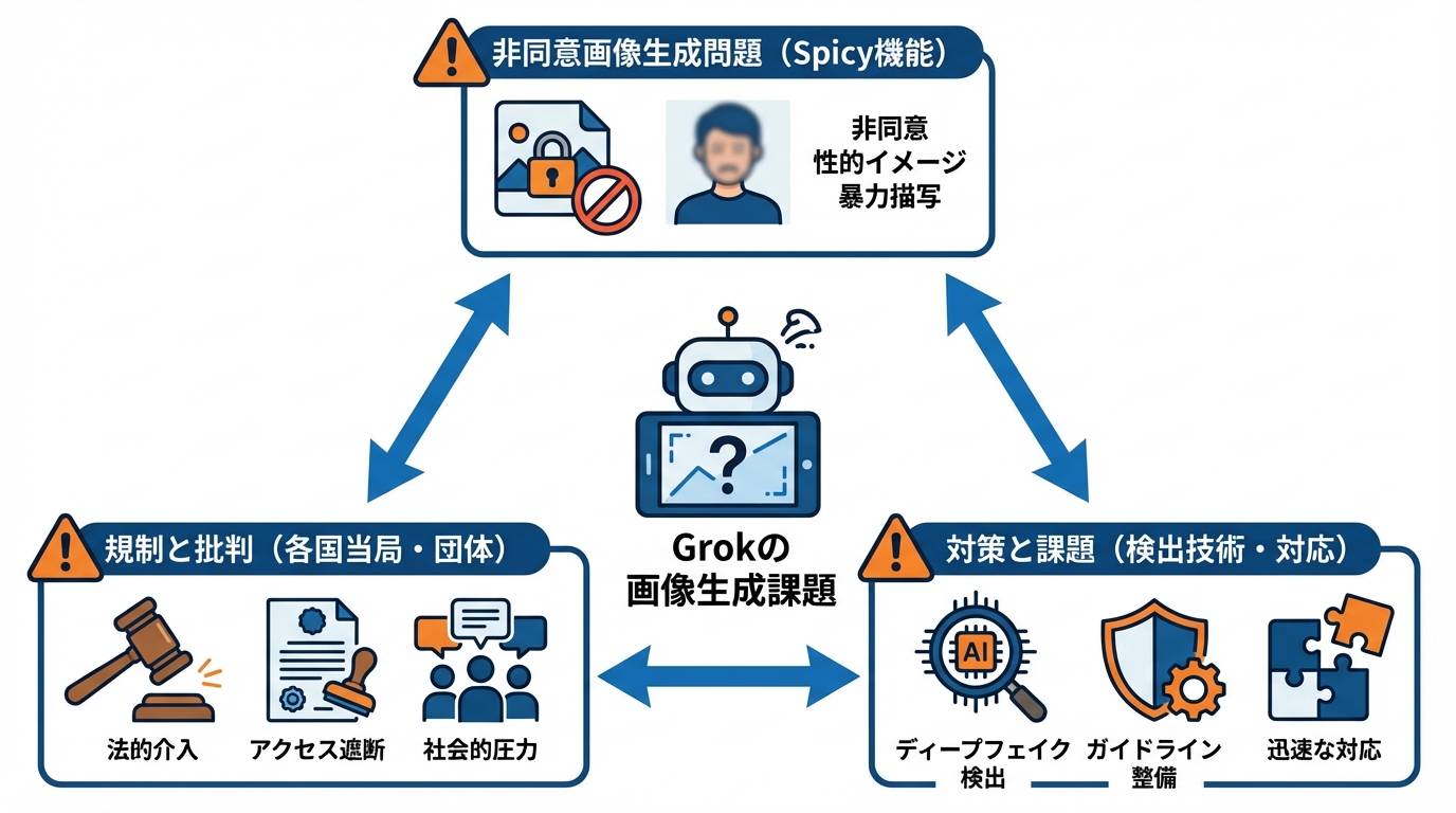 Grokの画像生成をめぐる安全性・規制・倫理課題