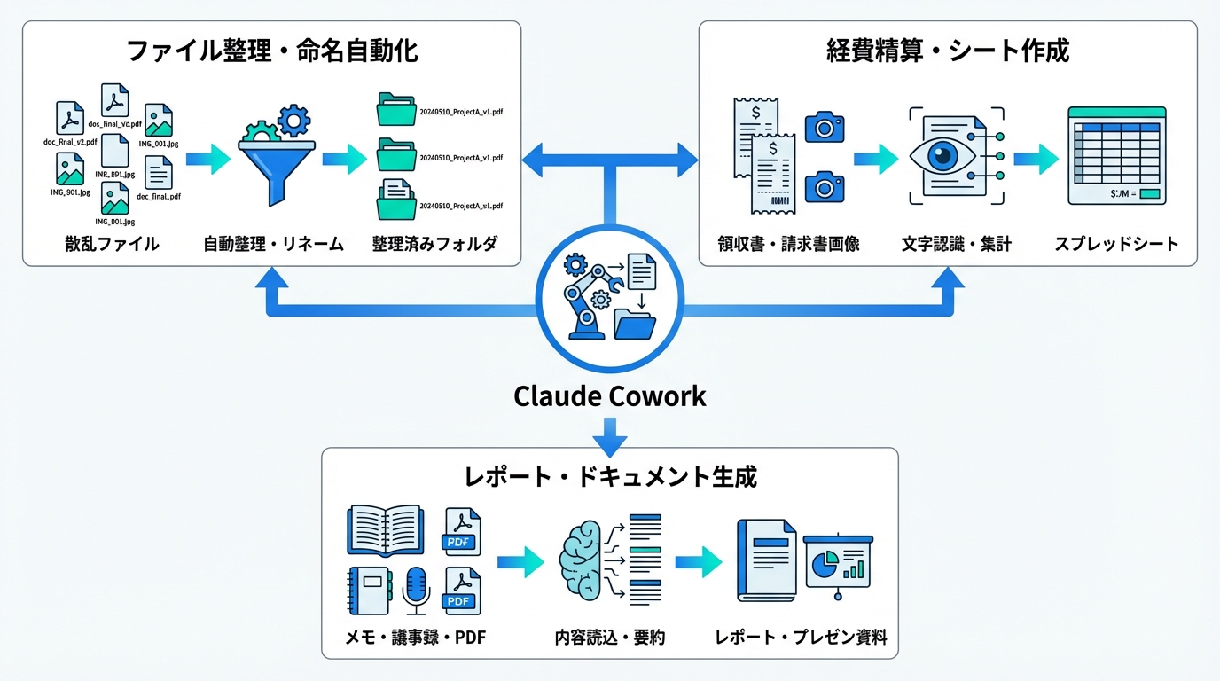 Claude Coworkの具体的な活用シナリオ