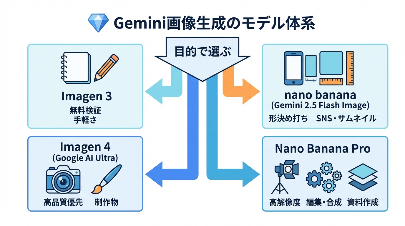 Geminiの画像生成で押さえるべきモデル全体像