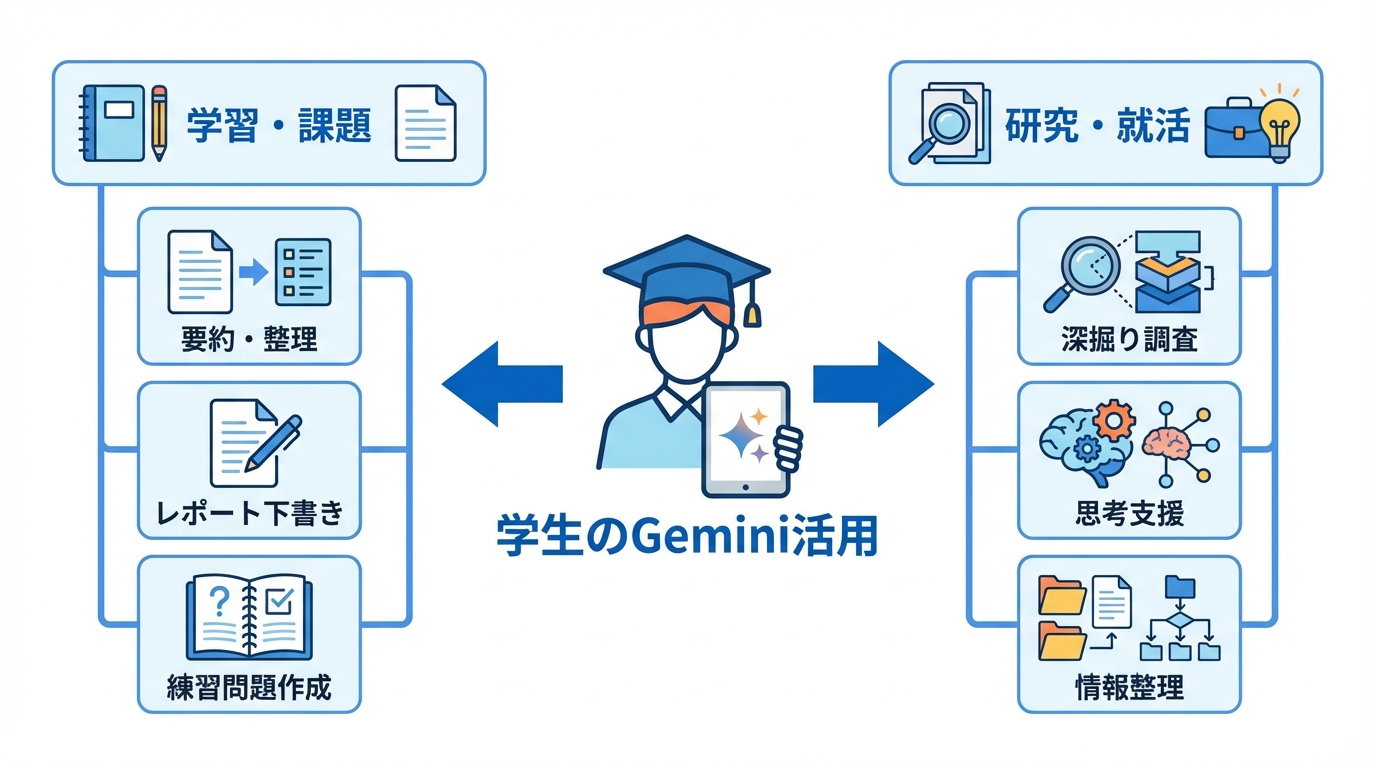 学生におすすめのGemini活用（レポート・試験・就活）