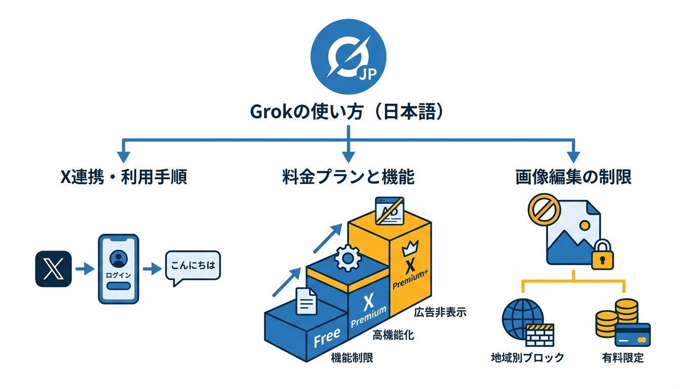 日本語でのGrokの使い方(X連携・アプリ・料金)