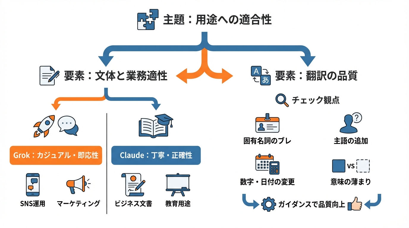他AI(Claude等)と比べた日本語利用の向き不向き