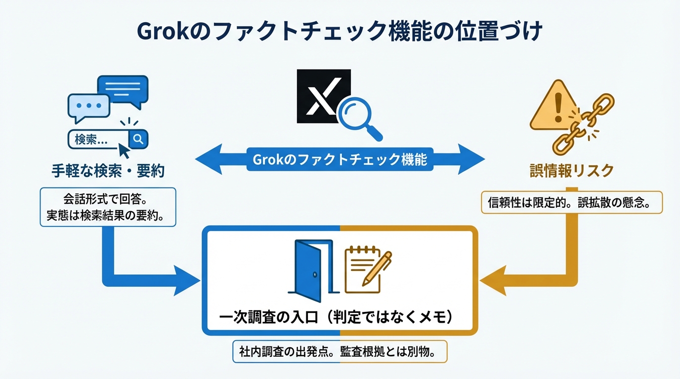 Grokのファクトチェック機能の位置づけ