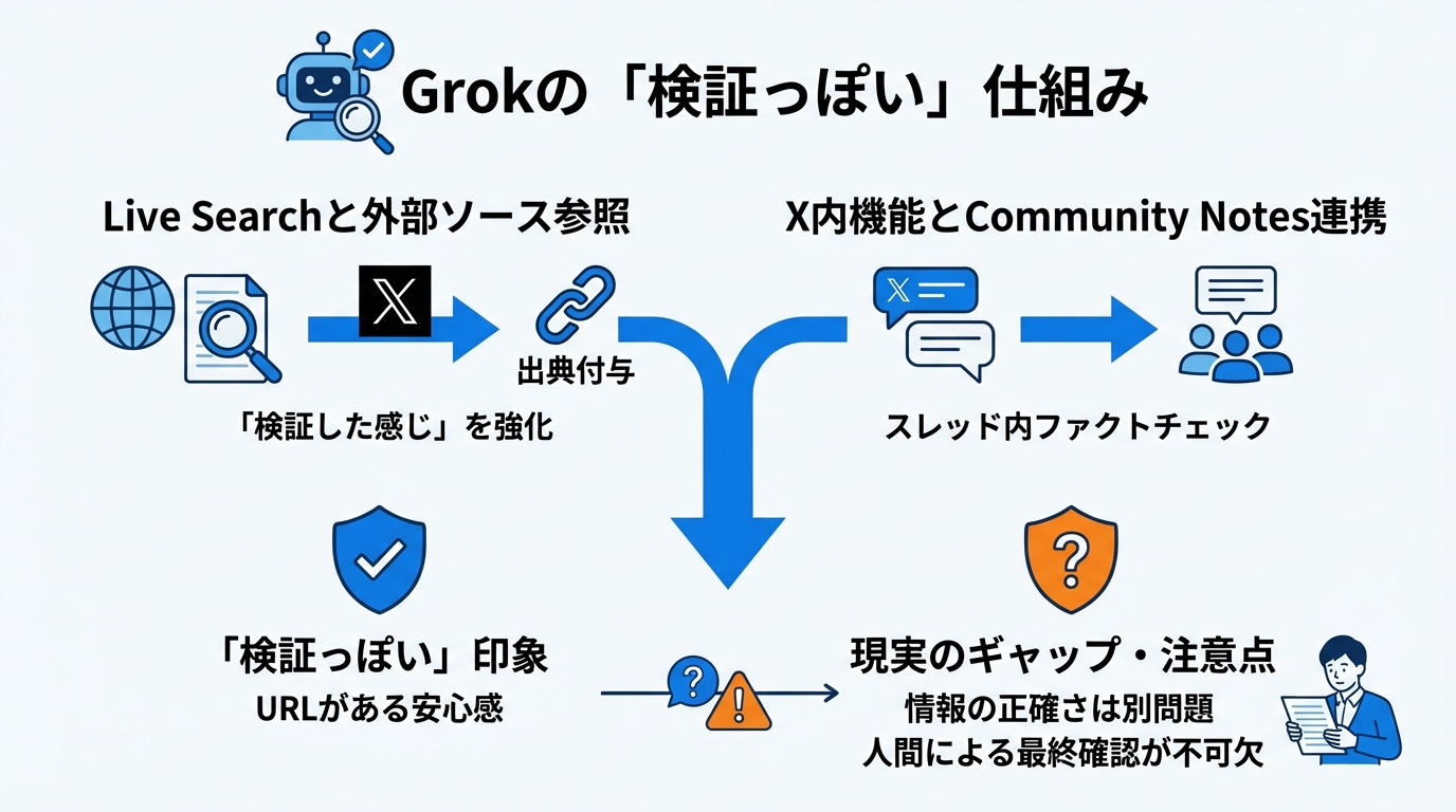 Grokが「検証っぽい回答」を作る仕組み
