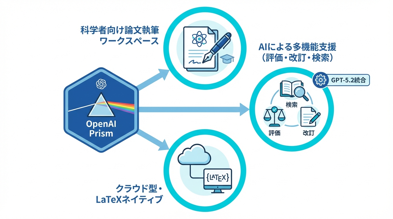 OpenAI「Prism」とは：論文執筆に特化した新ワークスペースの概要