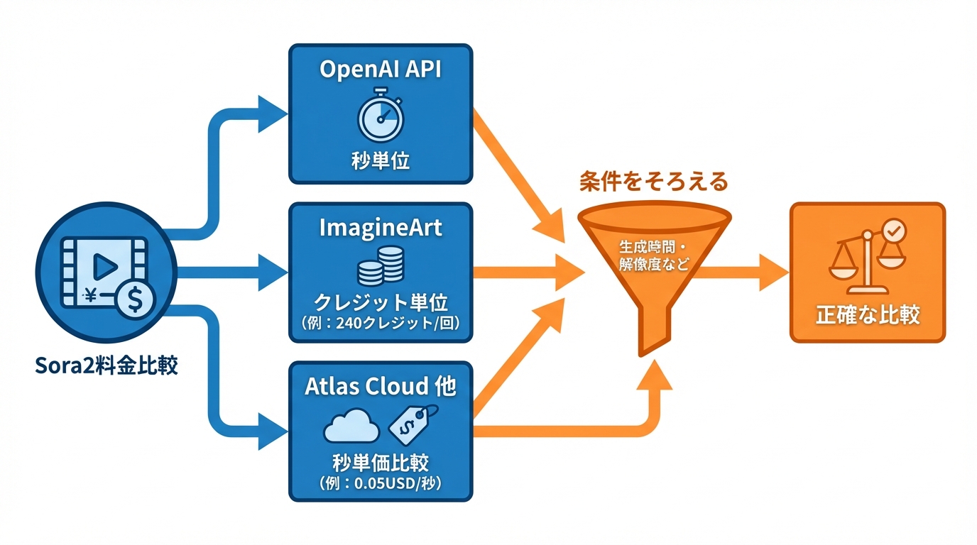 Sora2の料金比較：統合プラットフォームと他モデル