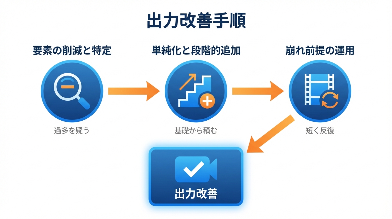 出力が崩れたときの改善手順