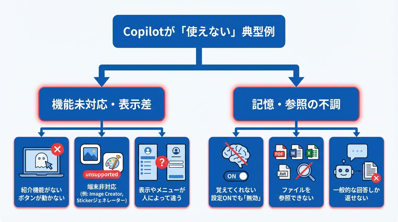 Copilotが「使えない」と感じる典型例