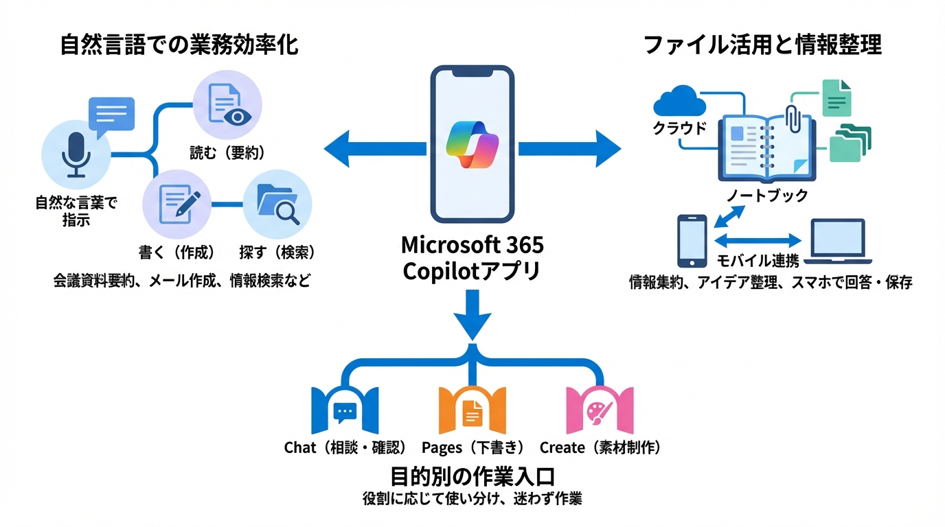 Microsoft 365 Copilotアプリの機能