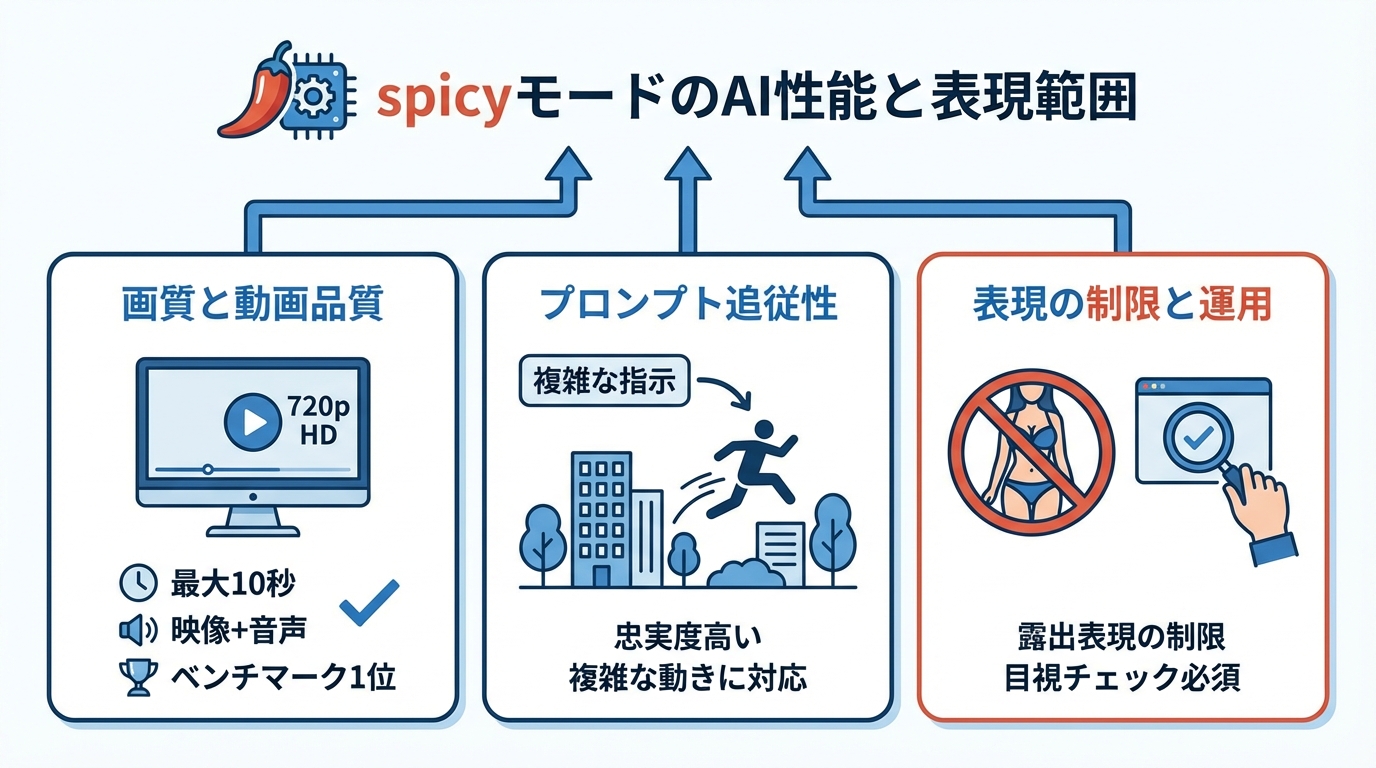 spicyモードのAI性能と表現範囲