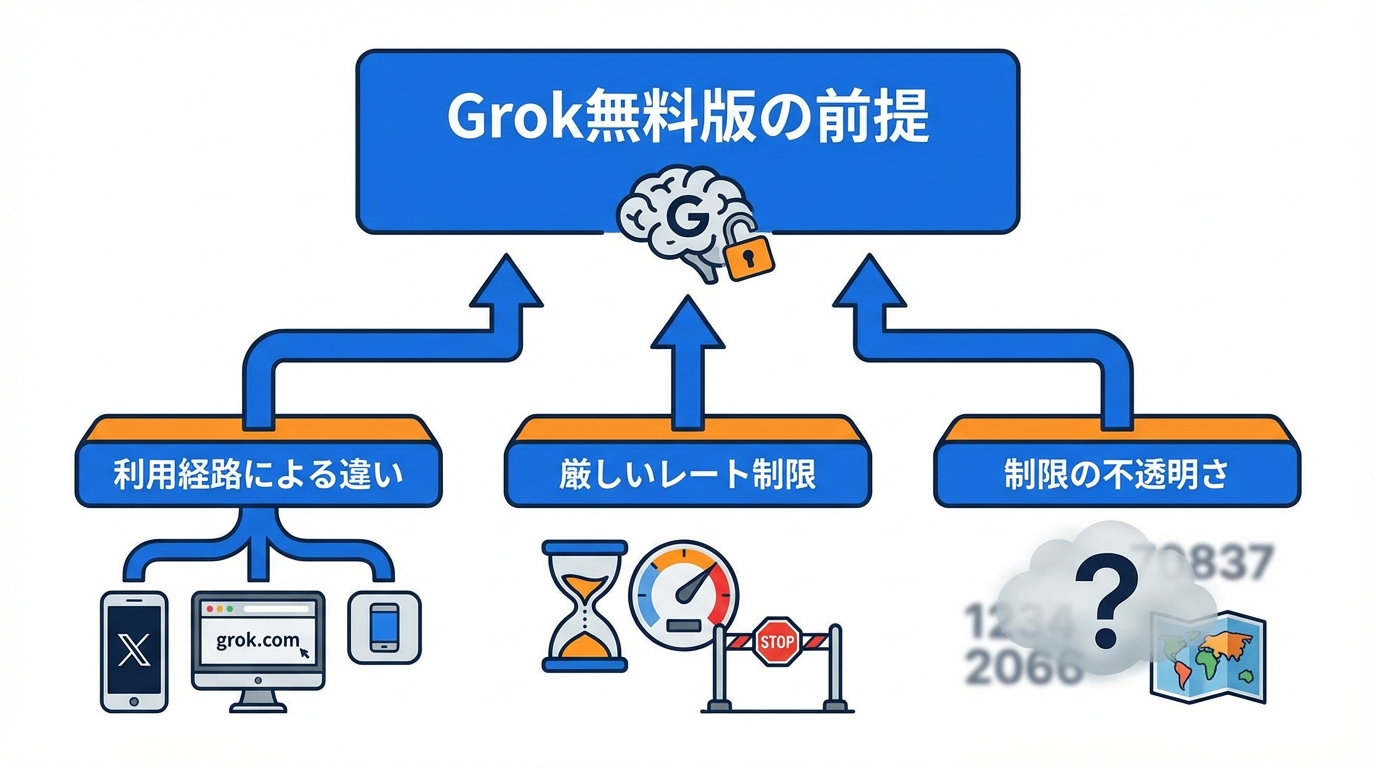 Grok無料版の前提整理:「無料」の意味と制限の種類