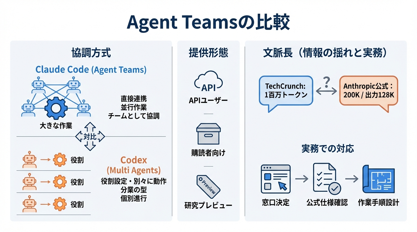 Claude CodeのAgent Teamsとの比較