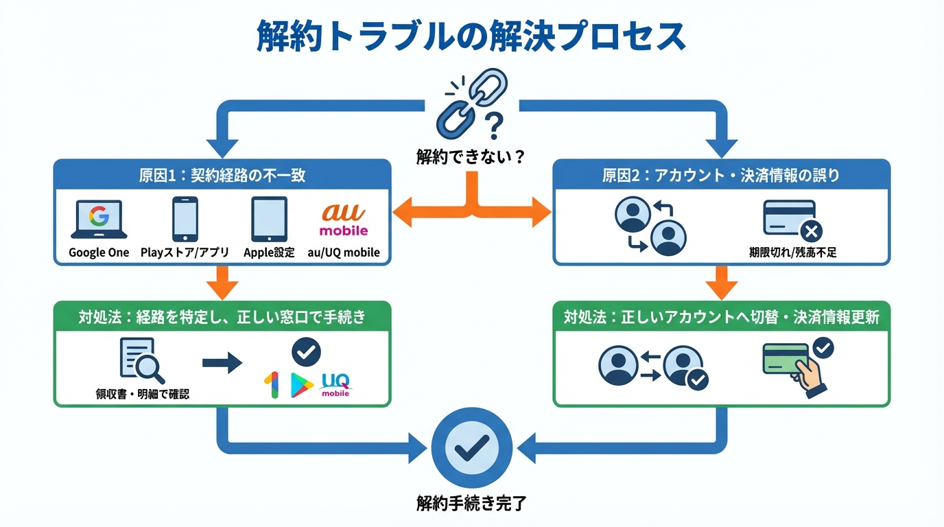 解約できない時の原因と対処法