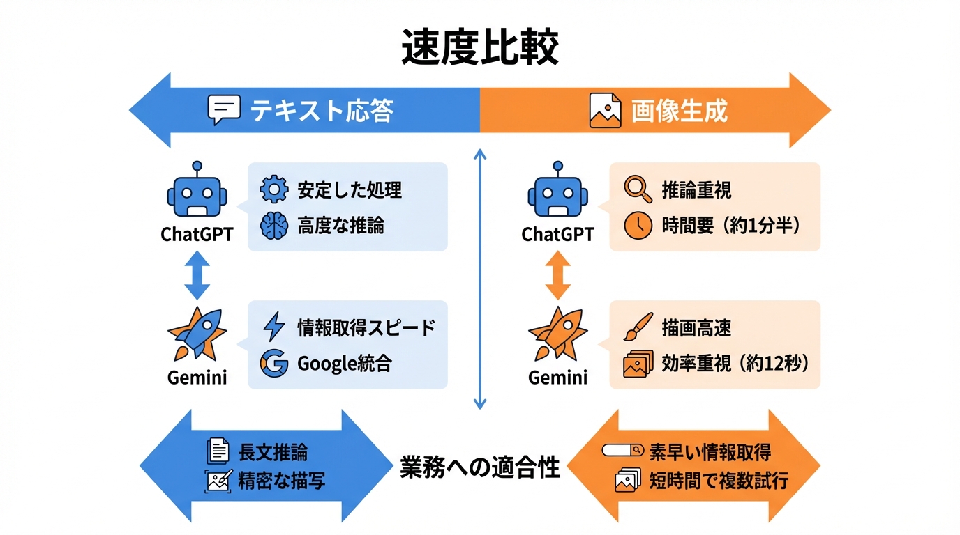 速度の比較──応答スピードと処理効率の違い