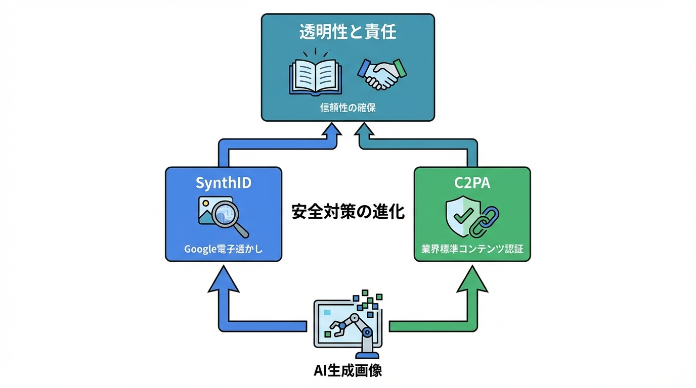 安全対策の進化:SynthIDとC2PAへの対応