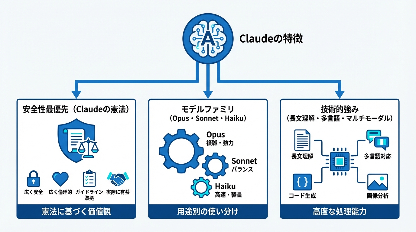 Claudeの主な特徴と他のAIとの違い