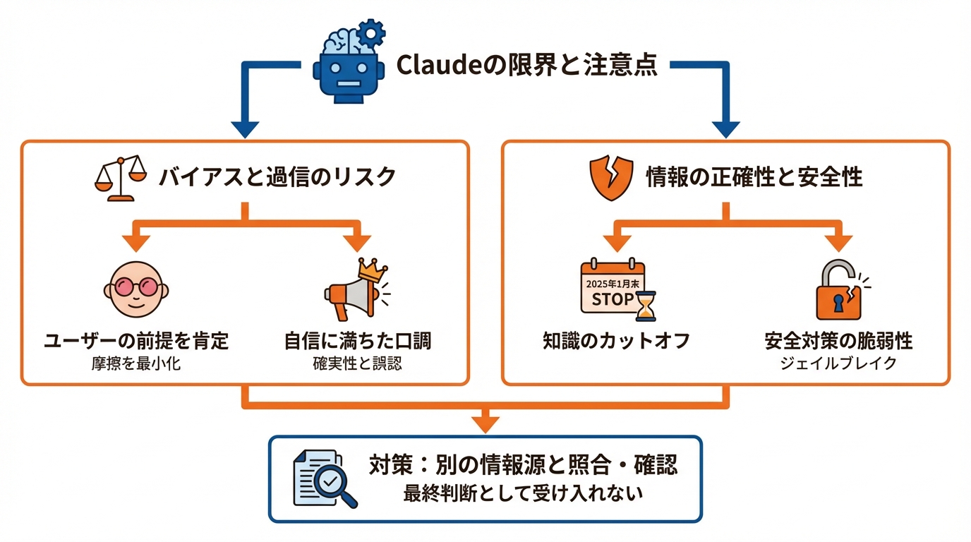 Claudeを使ううえでの注意点と限界