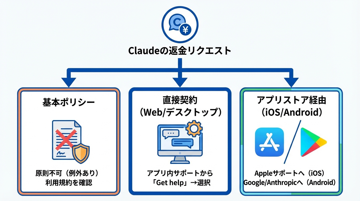 Claudeの返金リクエスト方法と適用条件