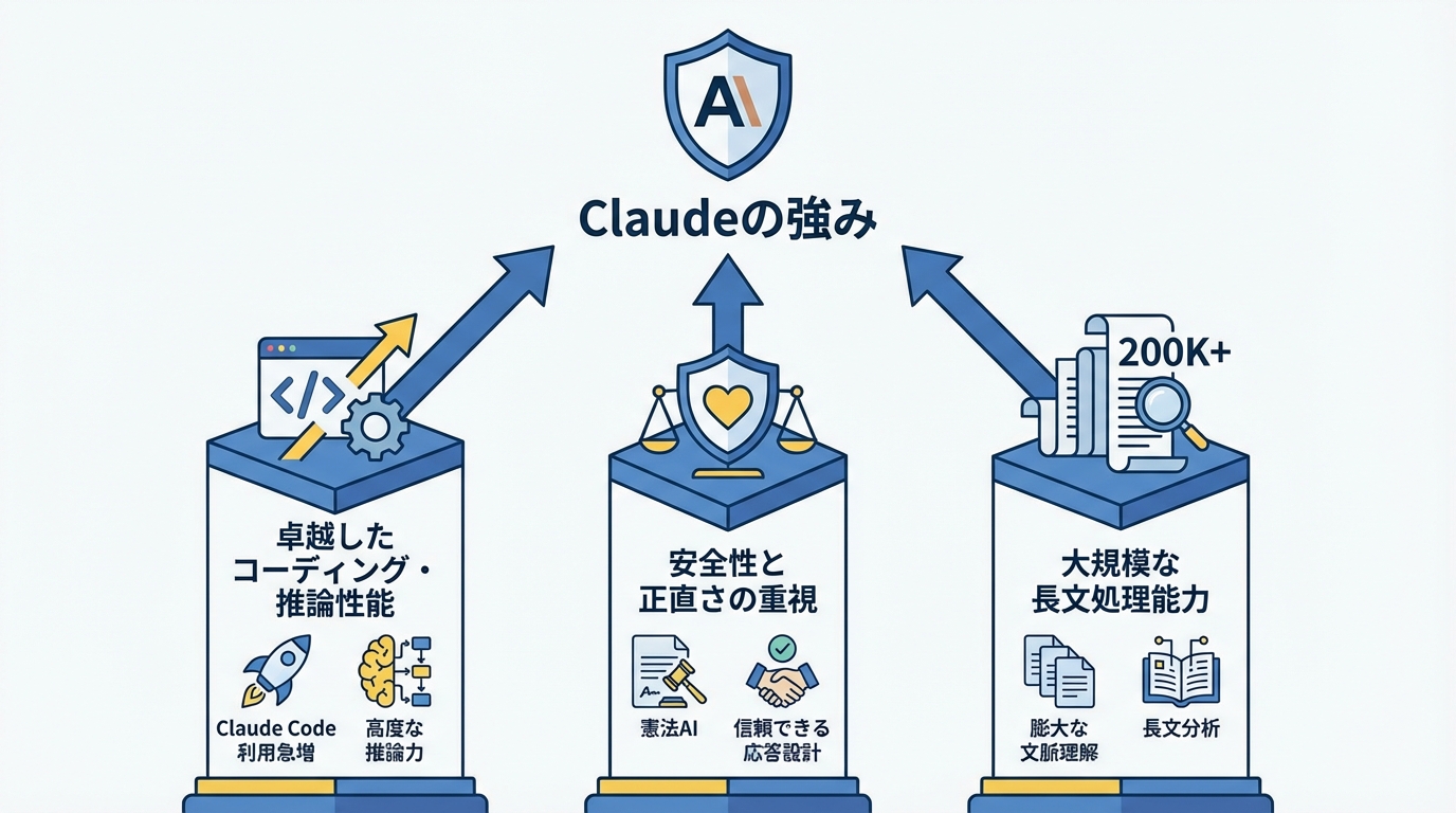 Claudeの主な特徴と強み
