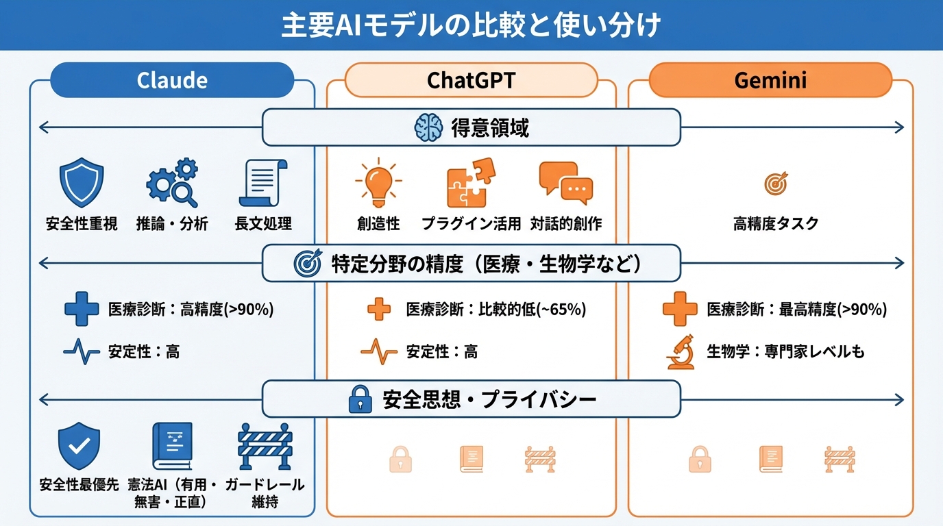 ChatGPT・Geminiとの比較と判断基準