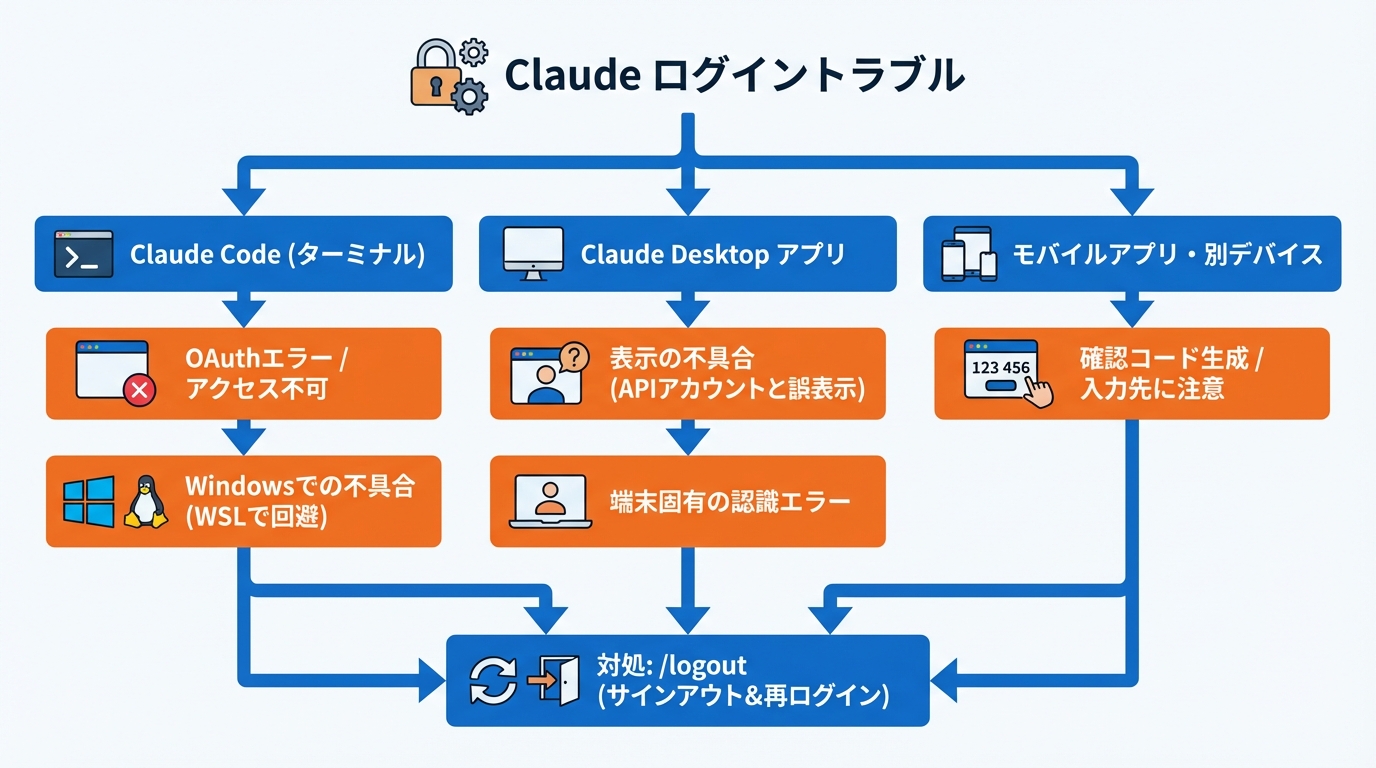 プラットフォーム別のログイントラブルと注意点