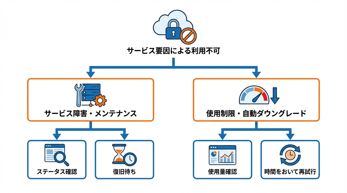 サービス障害・使用制限によるログイン不可への対処法