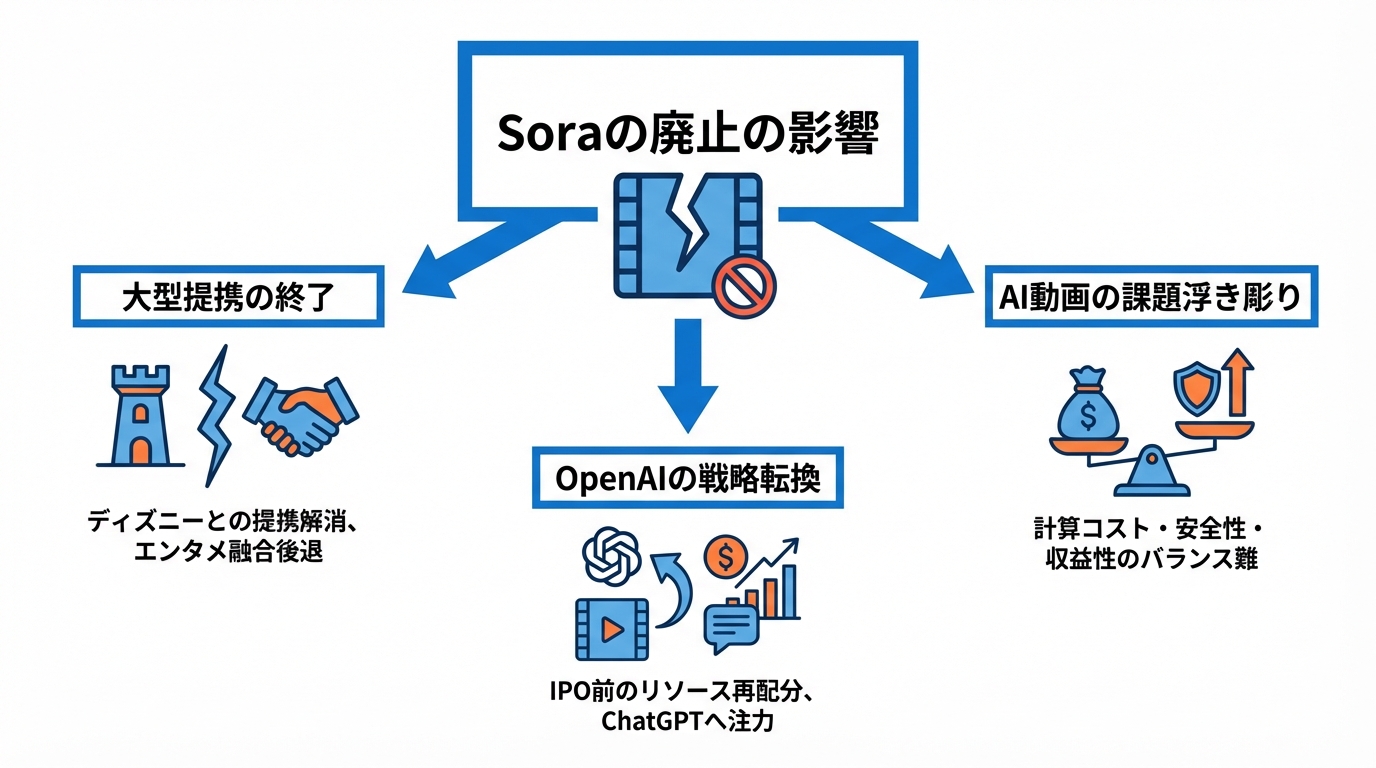 Soraの廃止がAI動画業界に与える影響と今後の展望