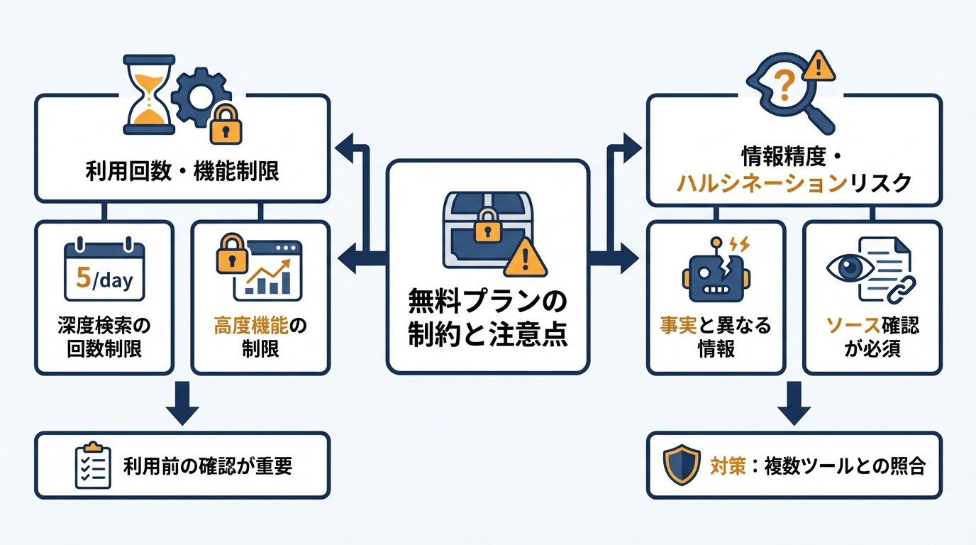 無料プランの制約と注意点