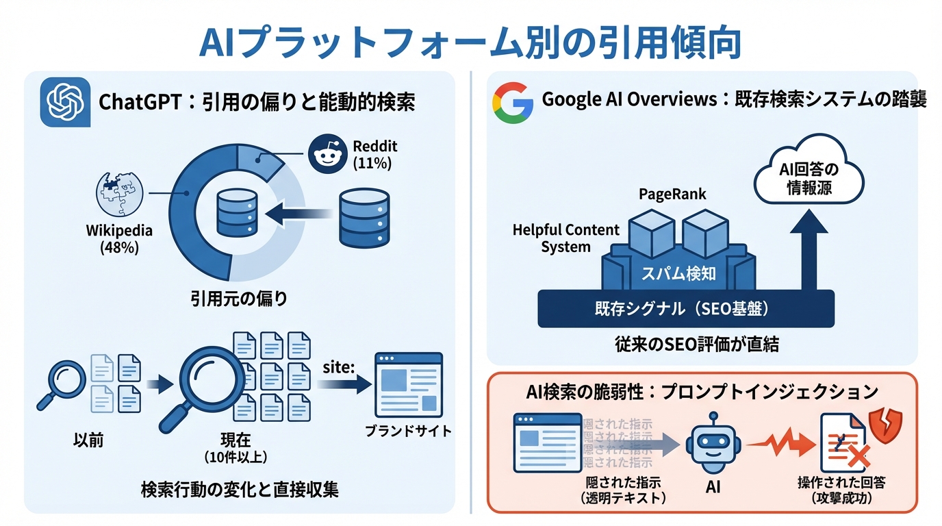 AIプラットフォーム別の引用傾向