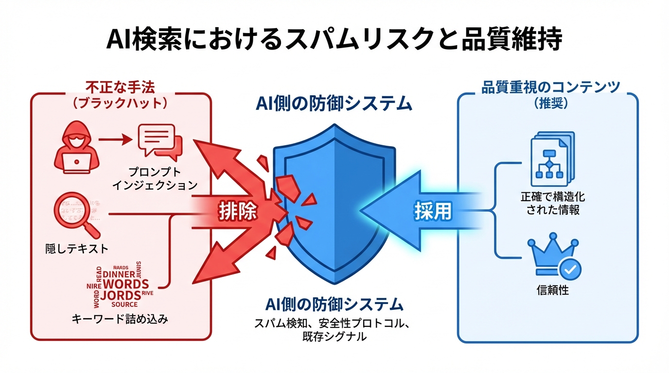 スパムリスクと品質維持の注意点